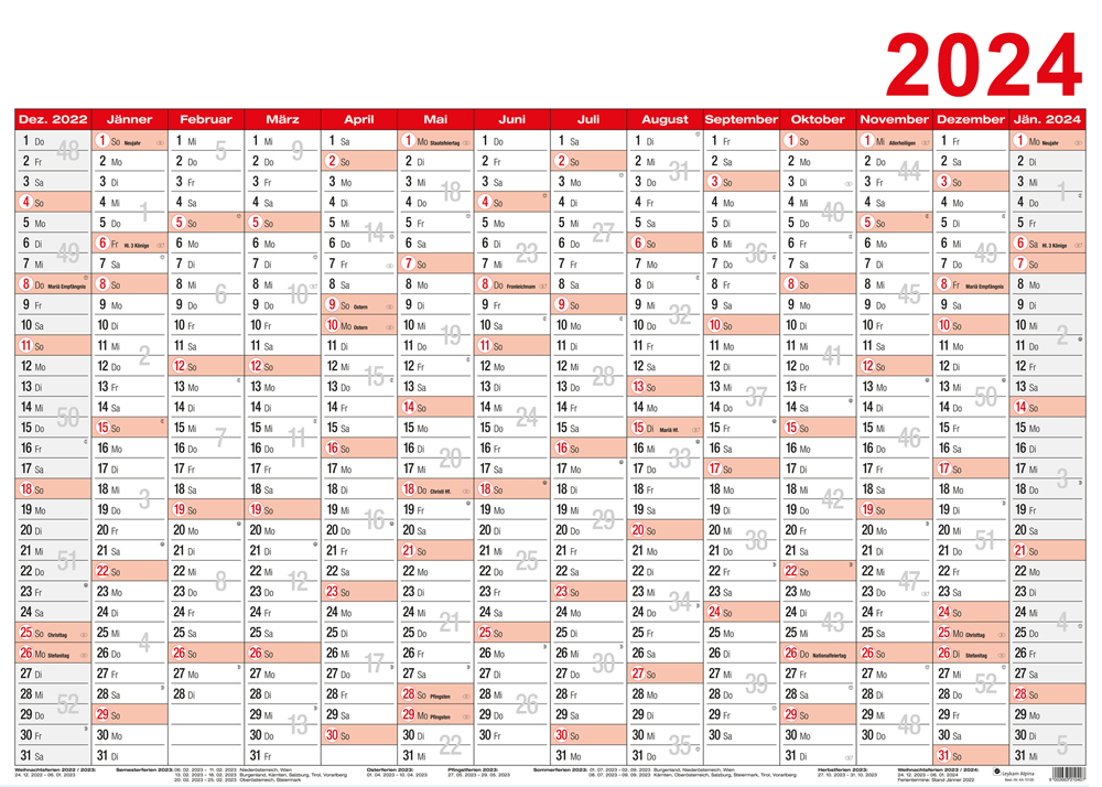 Wandplaner klein - Leykam